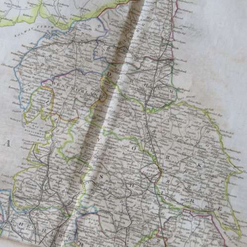 Original 1830`s map of England with all the Railways published WM. Lizars, Edinburgh - 2 piece map