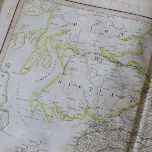 Original 1830`s map of England with all the Railways published WM. Lizars, Edinburgh - 2 piece map
