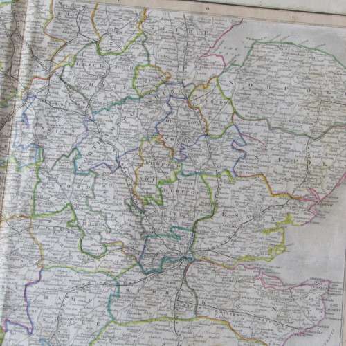 Original 1830`s map of England with all the Railways published WM. Lizars, Edinburgh - 2 piece map