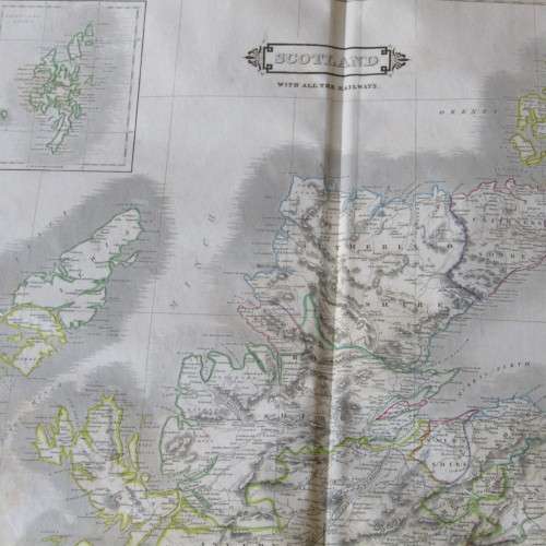 Original 1830`s map of Scotland with all the Railways published WM. Lizars, Edinburgh - 2 piece map
