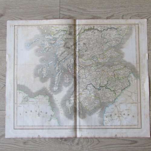 Original 1830`s map of Scotland with all the Railways published WM. Lizars, Edinburgh - 2 piece map