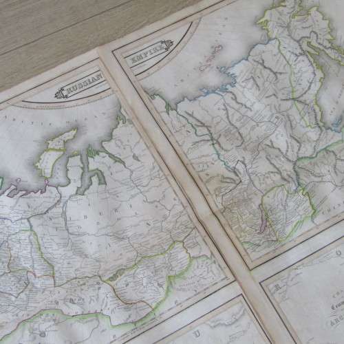 Original 1830`s map of Russian Empire published WM. Lizars, Edinburgh - 2 piece map