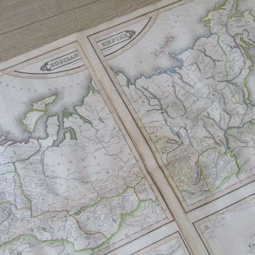 Original 1830`s map of Russian Empire published WM. Lizars, Edinburgh - 2 piece map