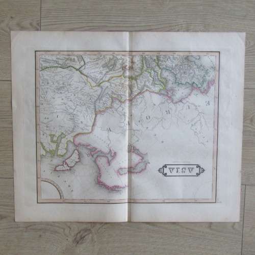 Original 1830`s map of Asia published WM. Lizars, Edinburgh - 4 piece map - 57 x 47cm