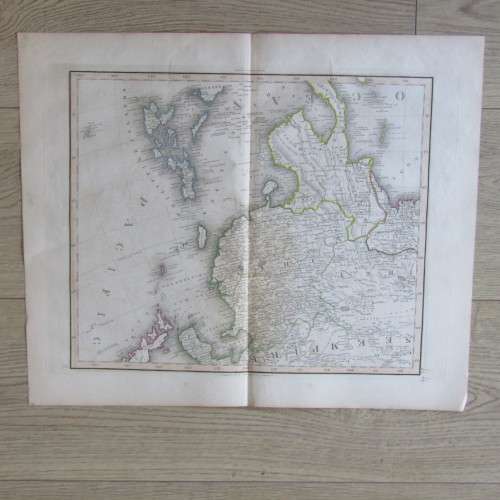 Original 1830`s map of Asia published WM. Lizars, Edinburgh - 4 piece map - 57 x 47cm