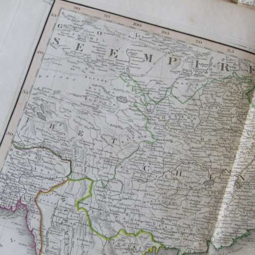Original 1830`s map of Asia published WM. Lizars, Edinburgh - 4 piece map - 57 x 47cm