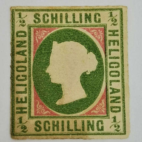 Heligoland ½ Schilling mint stamp - SG 1 - rouletted - book value R15000