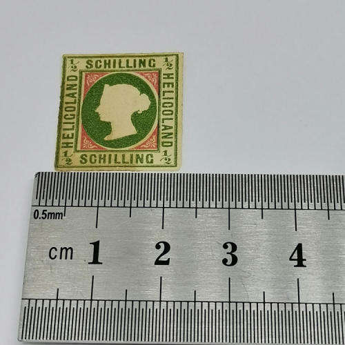 Heligoland ½ Schilling mint stamp - SG 1 - rouletted - book value R15000