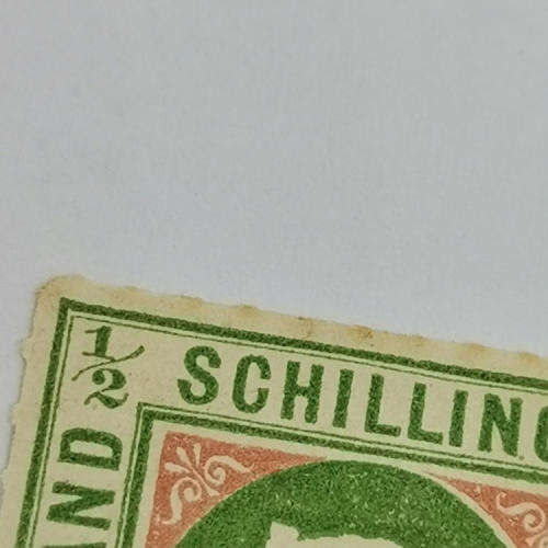 Heligoland ½ Schilling mint stamp - SG 1 - rose pink - rouletted