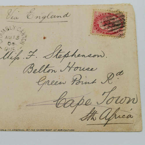 Rare Canadian Boer War Cover from Chambly Canton Quebec 15 August 1900 to Green Point