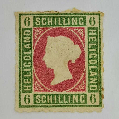 Heligoland 6 Schilling mint stamp - SG 4 - Rouletted