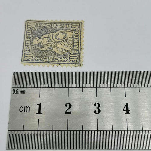 Switzerland 1862 blue 30 centimes top cut - Book value R3200 - undamaged used