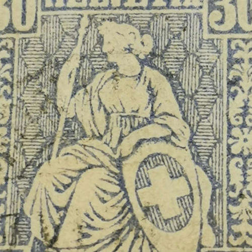 Switzerland 1862 blue 30 centimes top cut - Book value R3200 - undamaged used