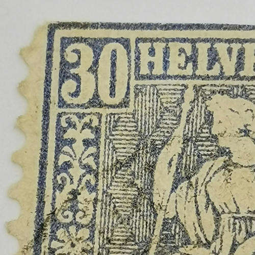 Switzerland 1862 blue 30 centimes top cut - Book value R3200 - undamaged used