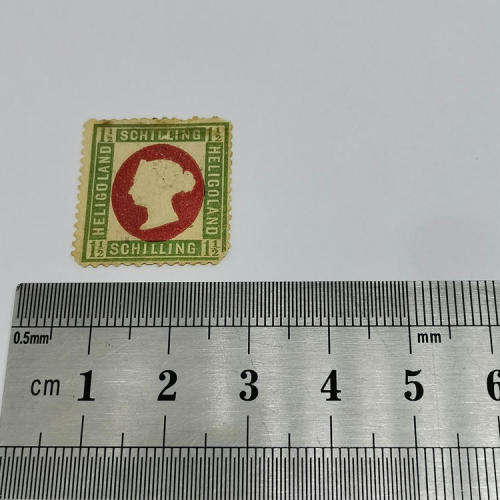 Heligoland 1½ Schilling stamp - SG9 - Lot of old hinge marks