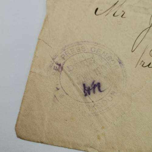 Censored letter to Tin Town Camp, Lady Smith - Boer War - Addressed to a Jewish Boer - some damage
