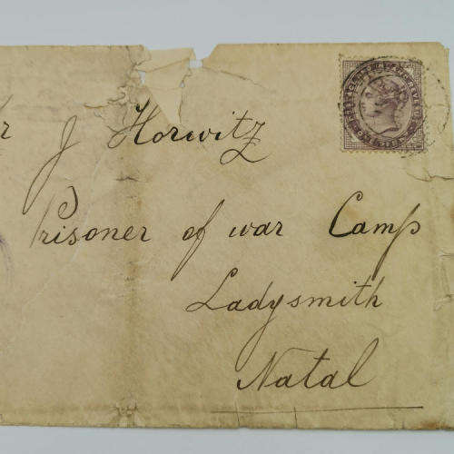 Censored letter to Tin Town Camp, Lady Smith - Boer War - Addressed to a Jewish Boer - some damage