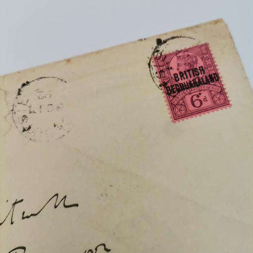 Letter cover from Mocloutsi British Bechuanaland to Northumberland England 11 October 1892