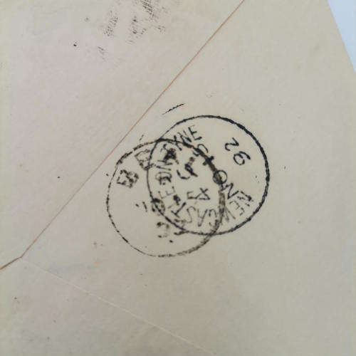 Letter cover from Mocloutsi British Bechuanaland to Northumberland England 11 October 1892