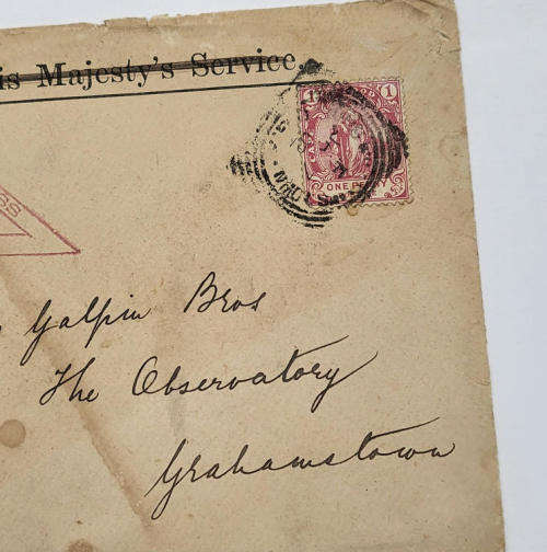 Boer War period Censored cover from King Williamstown South Africa to Grahamstown