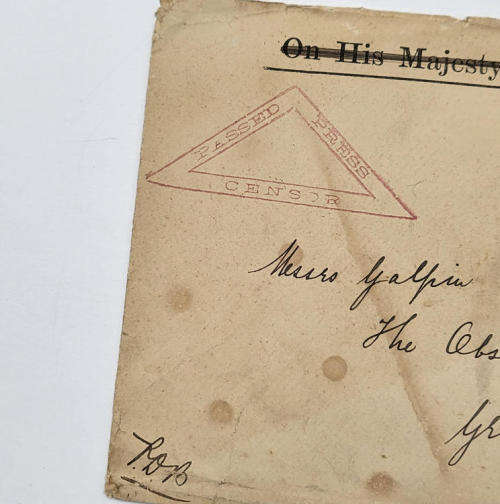 Boer War period Censored cover from King Williamstown South Africa to Grahamstown