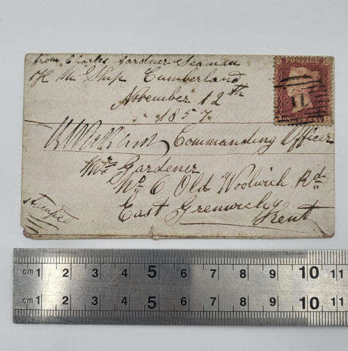 Postal cover East Greenwich Kent England 12 November 1857