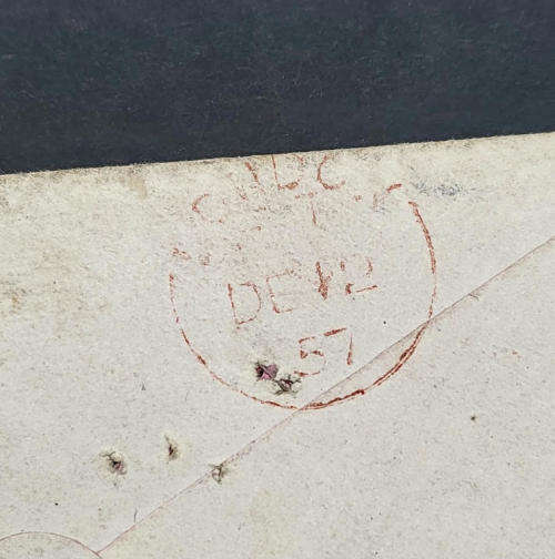 Postal cover East Greenwich Kent England 12 November 1857
