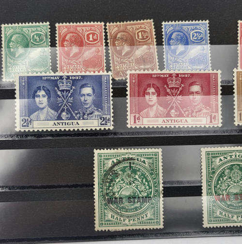 Antigua lot of 11 stamps - Mostly unused