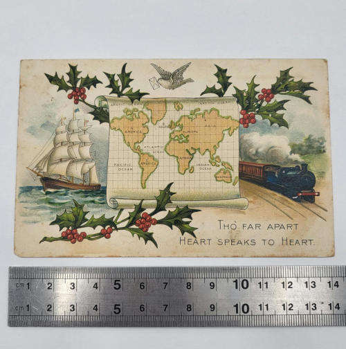 `Tho` far apart, heart speaks to heart` From Leytonstone to Cape Town 24 Dec 1907 - One Penny stamp