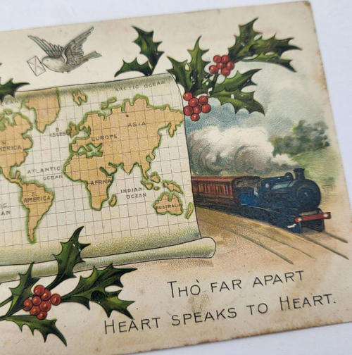 `Tho` far apart, heart speaks to heart` From Leytonstone to Cape Town 24 Dec 1907 - One Penny stamp