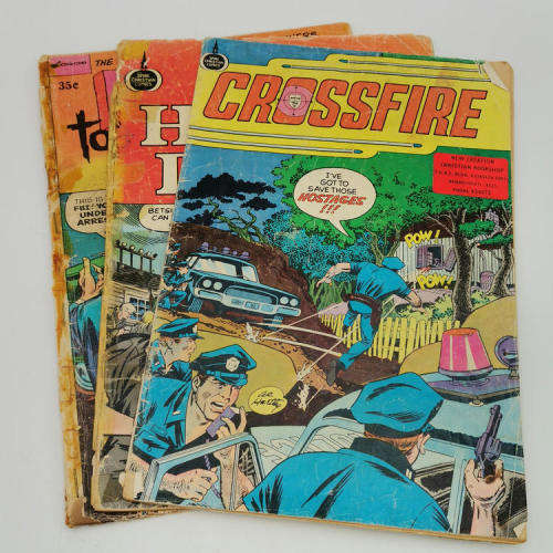 Lot of 3 Christian Comics - Crossfire, The Hiding Place, Prison to Praise - Rarely seen