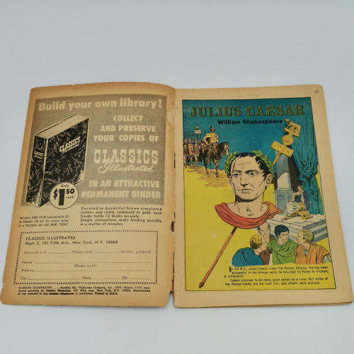 Classics Illustrated comics - Julius Caesar 1969 issue 25cent, earlier issue 15 cent
