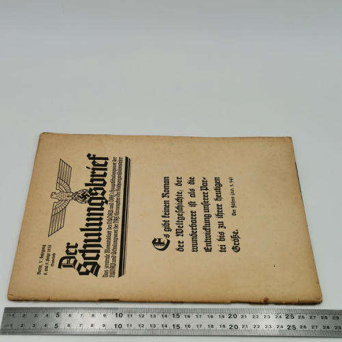 German Nazi publication 1938 - Der Schulungsbrief - very good condition