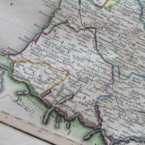 Original 1830`s map of France in Provinces - published by W. Lizars, Edinburgh - 57 x 47cm