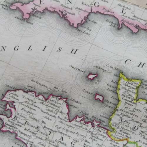 Original 1830`s map of France in Provinces - published by W. Lizars, Edinburgh - 57 x 47cm