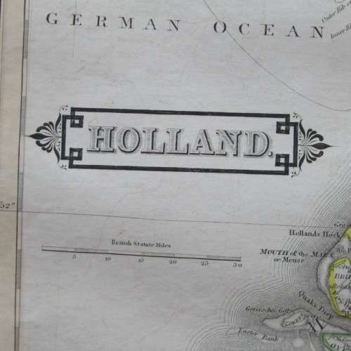 Original 1830`s map of Holland - published by W. Lizars, Edinburgh - 57 x 47cm