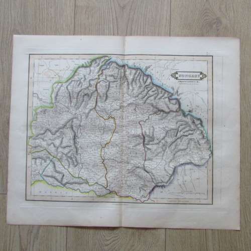 Original 1830`s map of Hungary Transylvania - published by W. Lizars, Edinburgh - 57 x 47cm