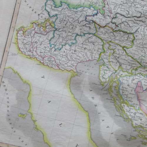 Original 1830`s map of Germany, Austrian Dominions - published by W. Lizars, Edinburgh