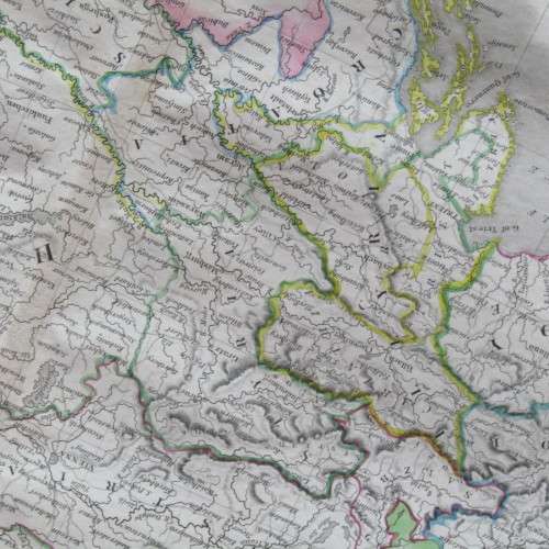 Original 1830`s map of Germany, Austrian Dominions - published by W. Lizars, Edinburgh