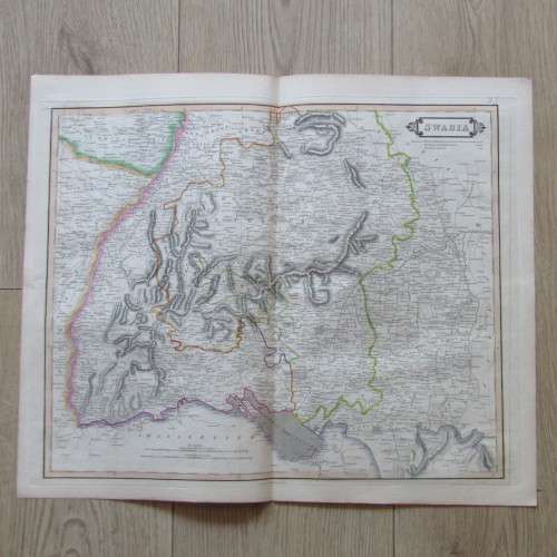 Original 1830`s map of Swabia - published by W. Lizars, Edinburgh - 57 x 47cm