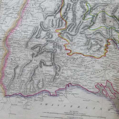 Original 1830`s map of Swabia - published by W. Lizars, Edinburgh - 57 x 47cm