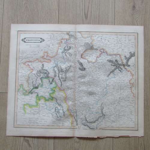 Original 1830`s map of Franconia - published by W. Lizars, Edinburgh - 57 x 47cm