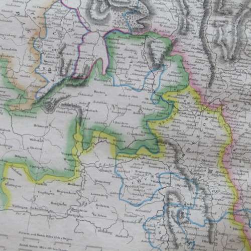 Original 1830`s map of Franconia - published by W. Lizars, Edinburgh - 57 x 47cm