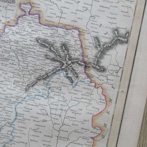 Original 1830`s map of Franconia - published by W. Lizars, Edinburgh - 57 x 47cm
