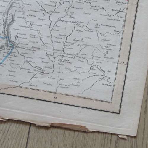 Original 1830`s map of Franconia - published by W. Lizars, Edinburgh - 57 x 47cm