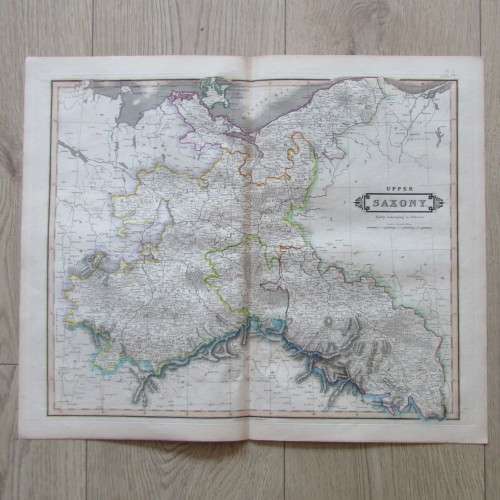 Original 1830`s map of Upper Saxony - published by W. Lizars, Edinburgh - 57 x 47cm