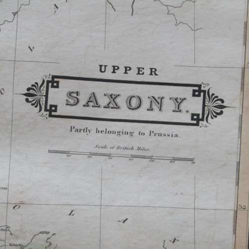 Original 1830`s map of Upper Saxony - published by W. Lizars, Edinburgh - 57 x 47cm