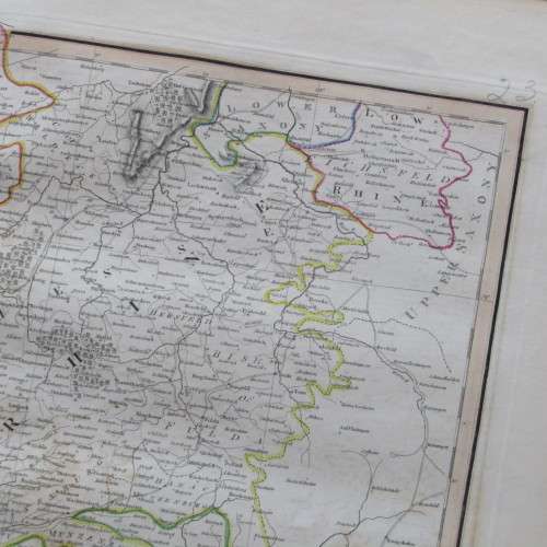 Original 1830`s map of Upper & Lower Rhine - published by W. Lizars, Edinburgh - 57 x 47cm