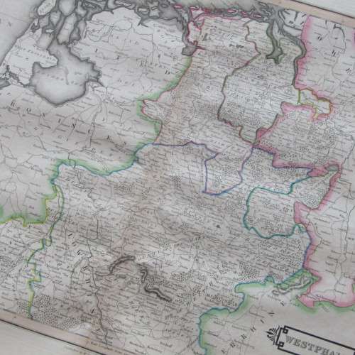 Original 1830`s map of Westphalia - published by W. Lizars, Edinburgh - 57 x 47cm