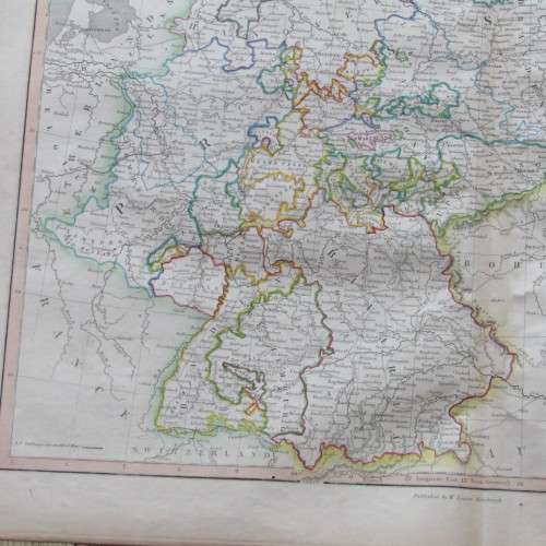 Original 1830`s map of Germany, Prussian Dominions - published by W. Lizars, Edinburgh - 57 x 47cm